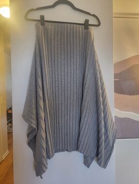 Zara Gray Asymmetrical Pleated Skirt